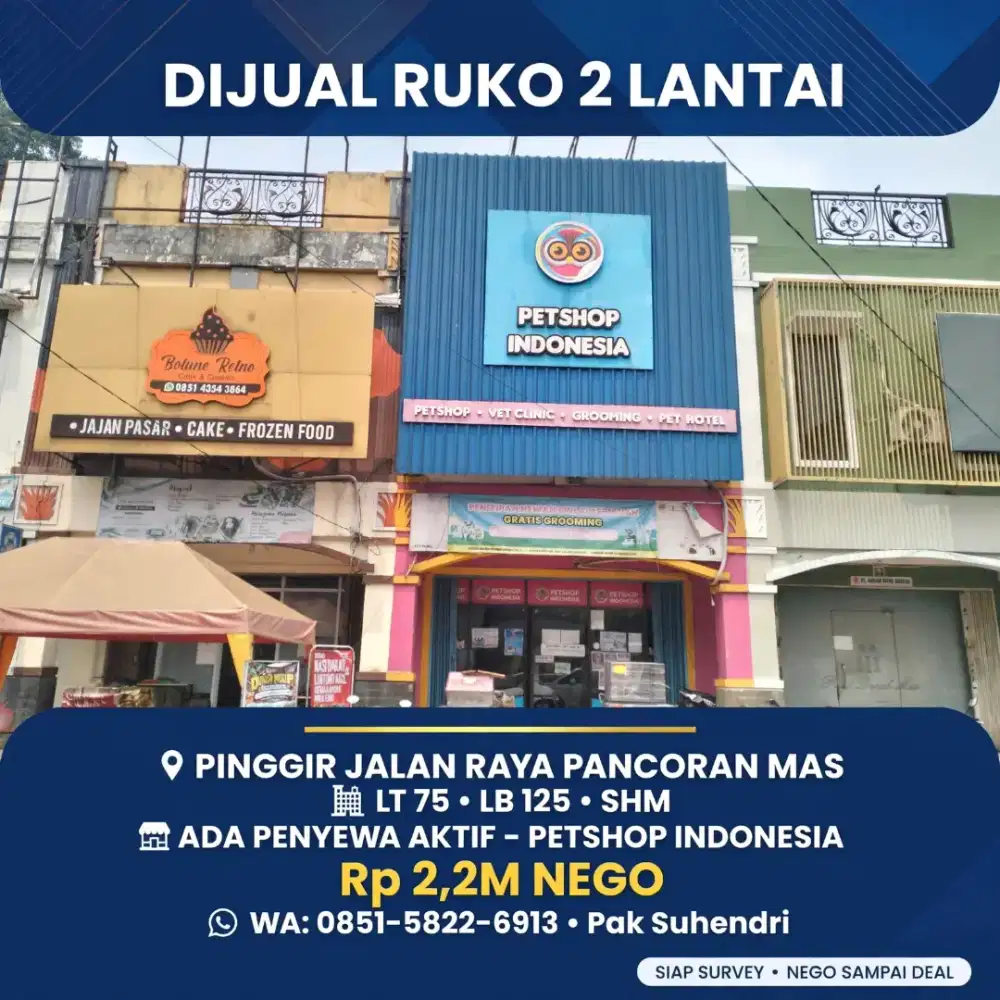 Di jual Ruko 2 Lantai