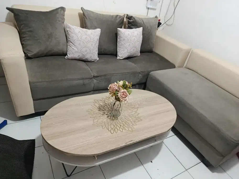 Sofa leter L plus meja