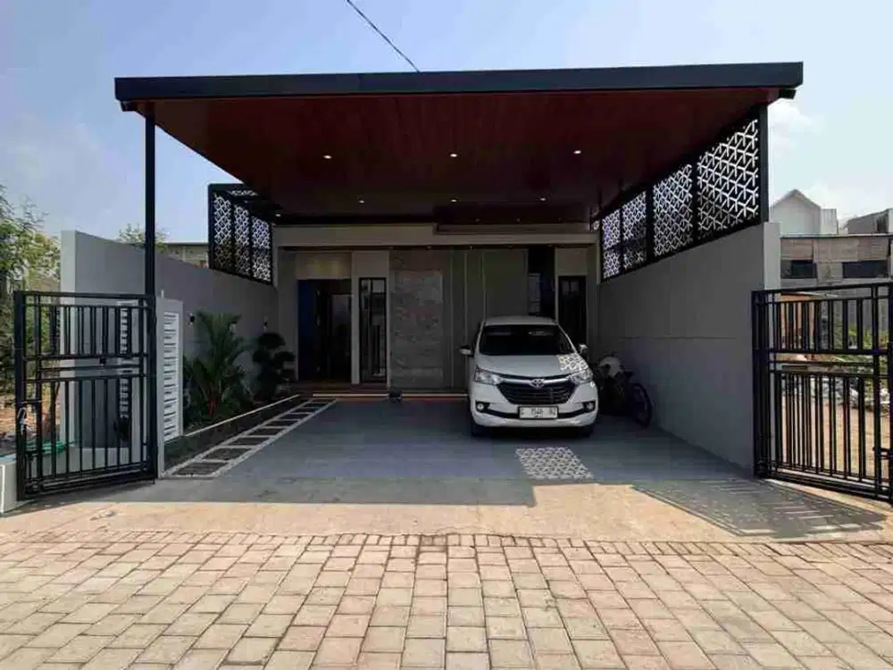 RUMAH BARU FRESH FULL FURNISHED DENGAN TANAH LUAS DI PURWOMARTANI DEKAT EXIT TOLL