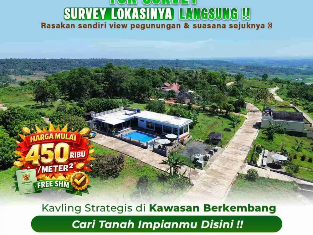 TANAH SHM MURAH VIEW PEGUNUNGAN & CITYLIGHT BOGOR TIMUR