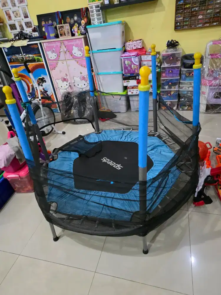 Trampolin  speeds biru
