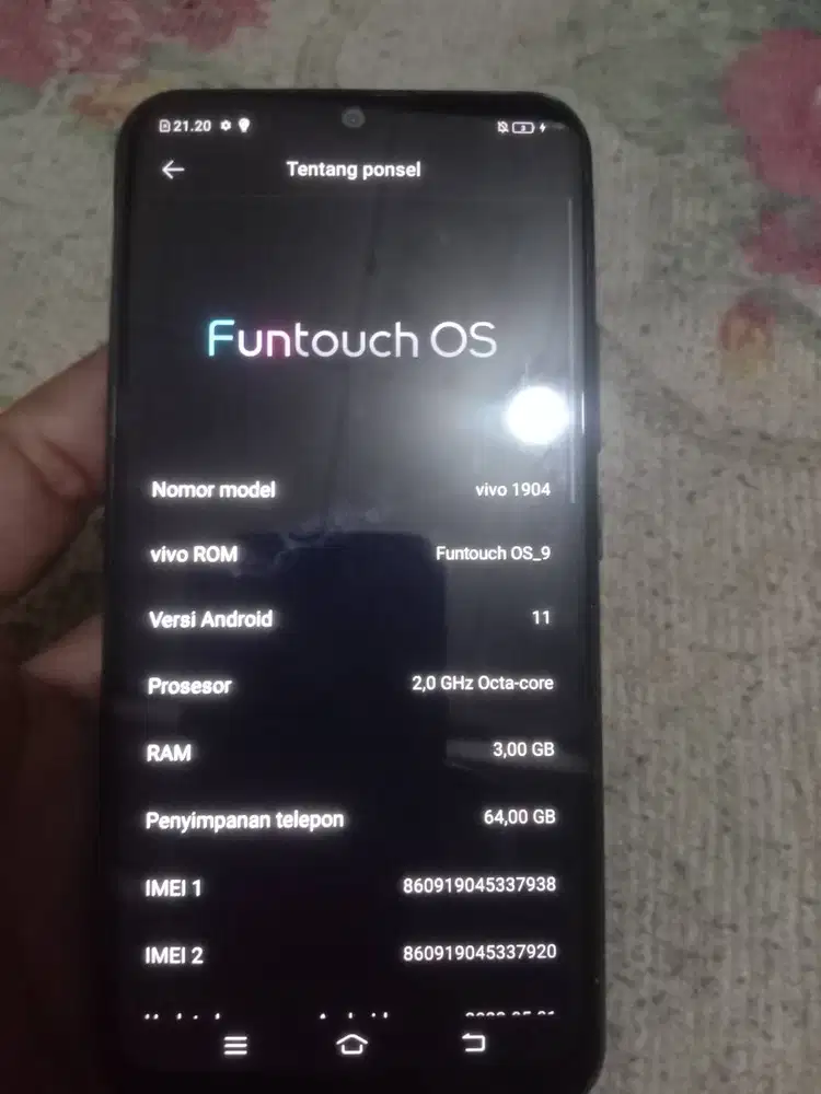 Jual hp Vivo y12 Ram 3/64