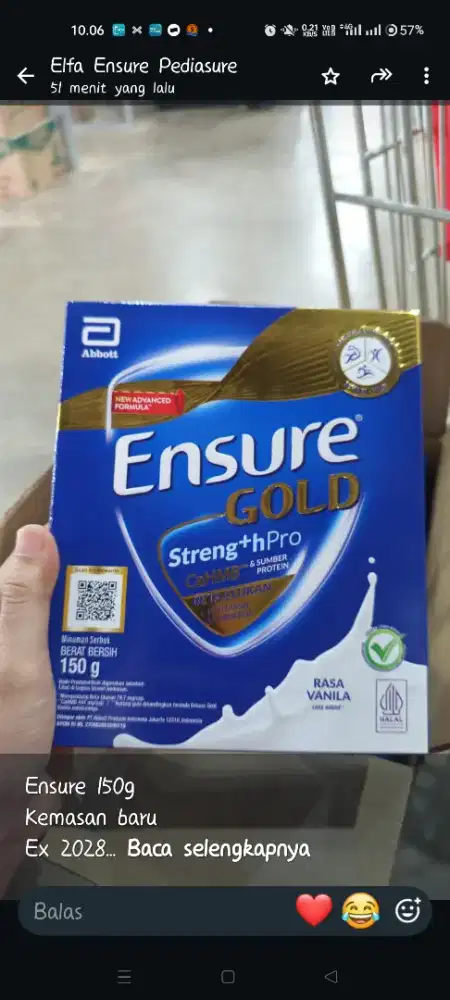 Ensure BIB 150 gram vanila
