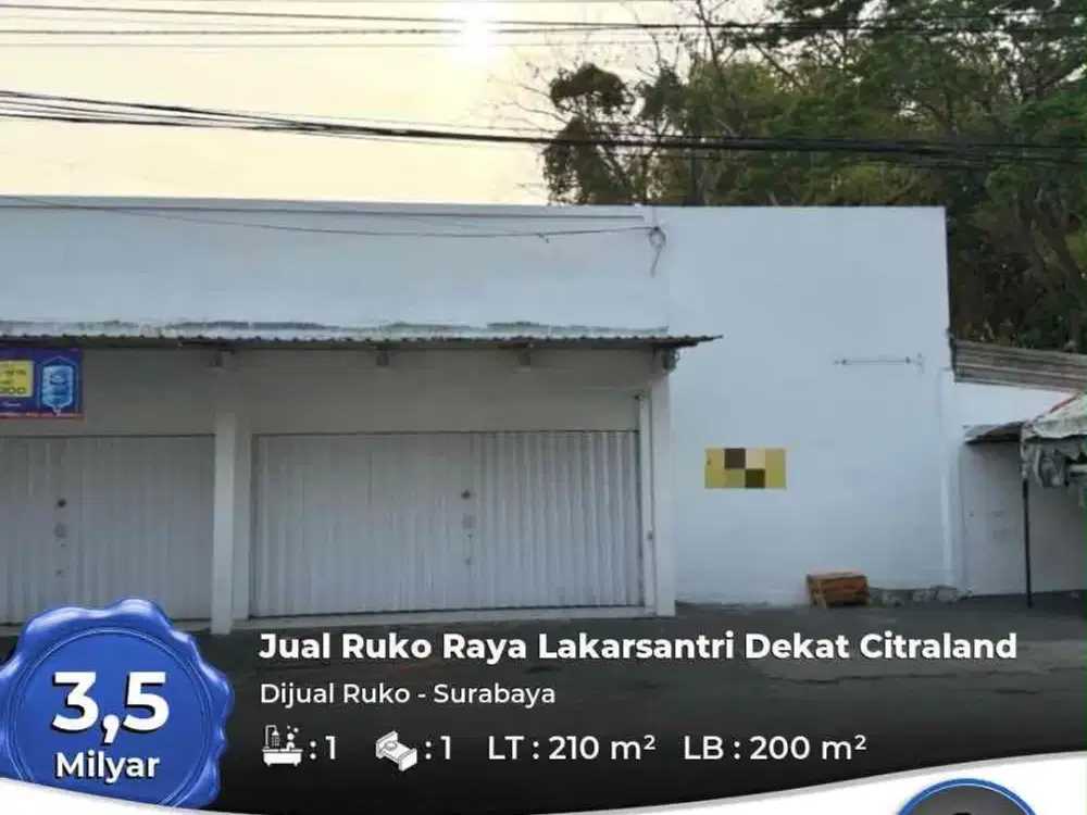 JUAL CEPAT, Ruko jalan raya lakarsantri citraland