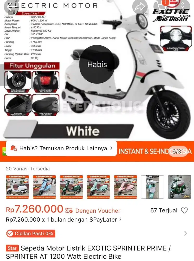 JUAL CEPAT MOTOR LISTRIK EXOTIC BY Pasific
