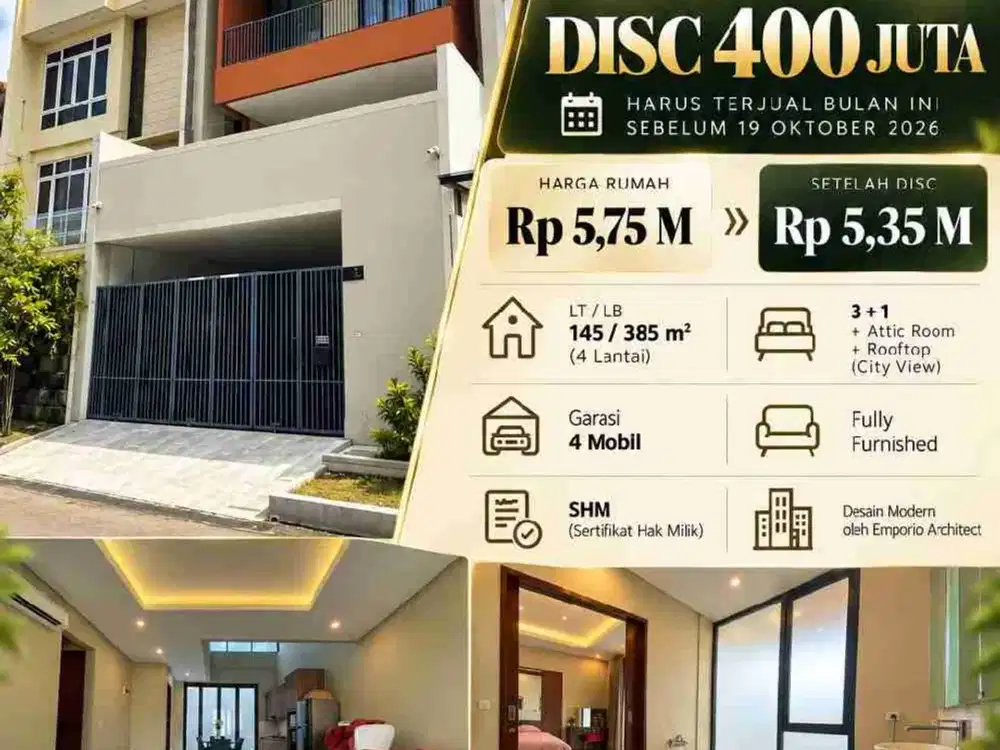 TURUN HARGA DIJUAL CEPAT RUMAH MEWAH FULLY FURNISHED DI PULOMAS
