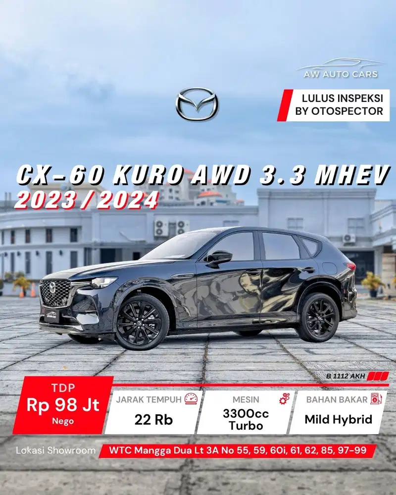 Mazda CX-60 Kuro AWD MHEV Mild Hybrid 2024 NIK 2023 CX60 non elite