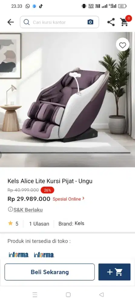 Kursi pijat elektronik