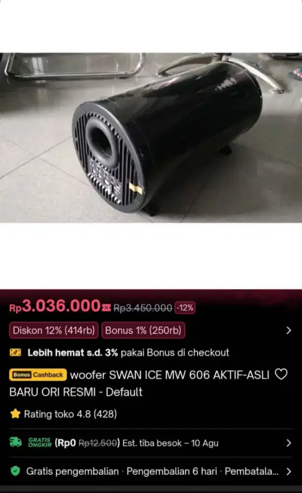 Sub woofer Swan Ice aktif