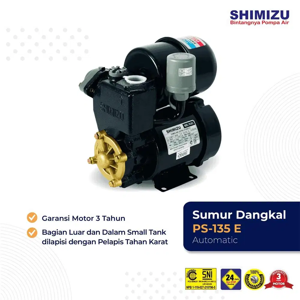 New Pompa Air Sumur Dangkal SHIMIZU Otomatis 135