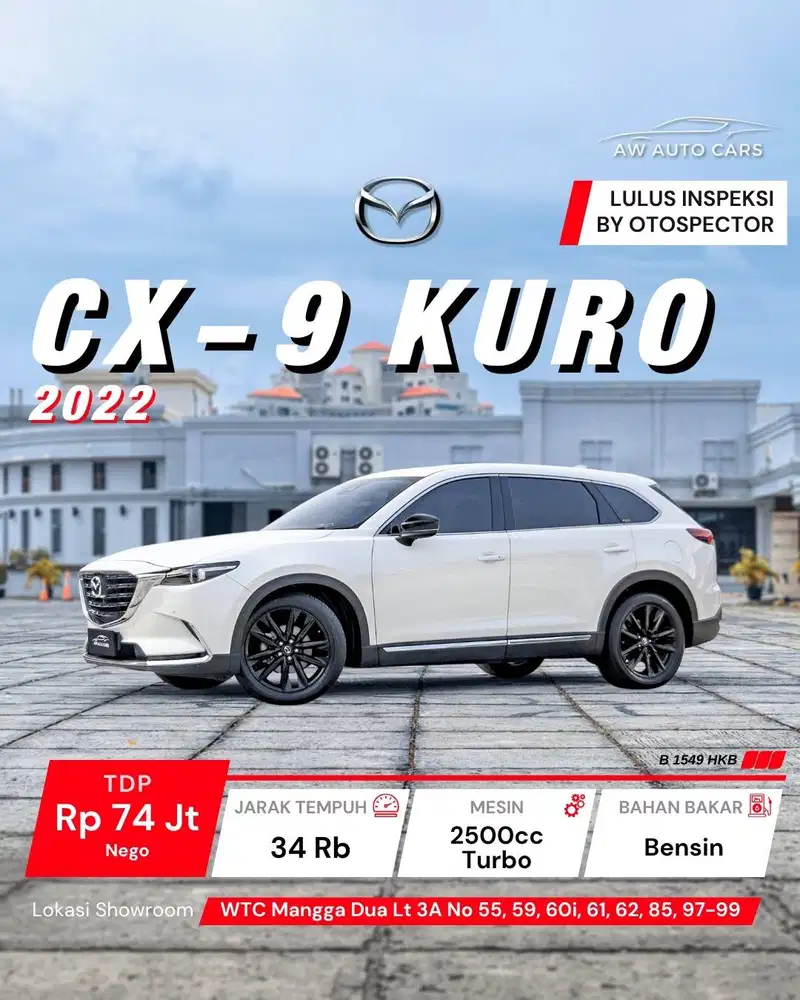 Mazda CX-9 Kuro NIK 2022 mdl 2023 low km 2021 non awd 2024 CX 9 elite