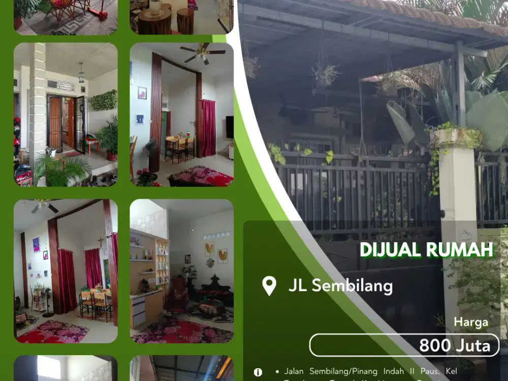 Dijual Rumah Jalan Sembilang Siap Huni Marpoyan Damai Pekanbaru!