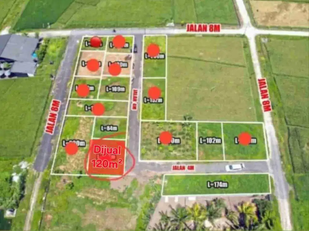 jual tanah 120m2 siap bangun sanggulan tabanan