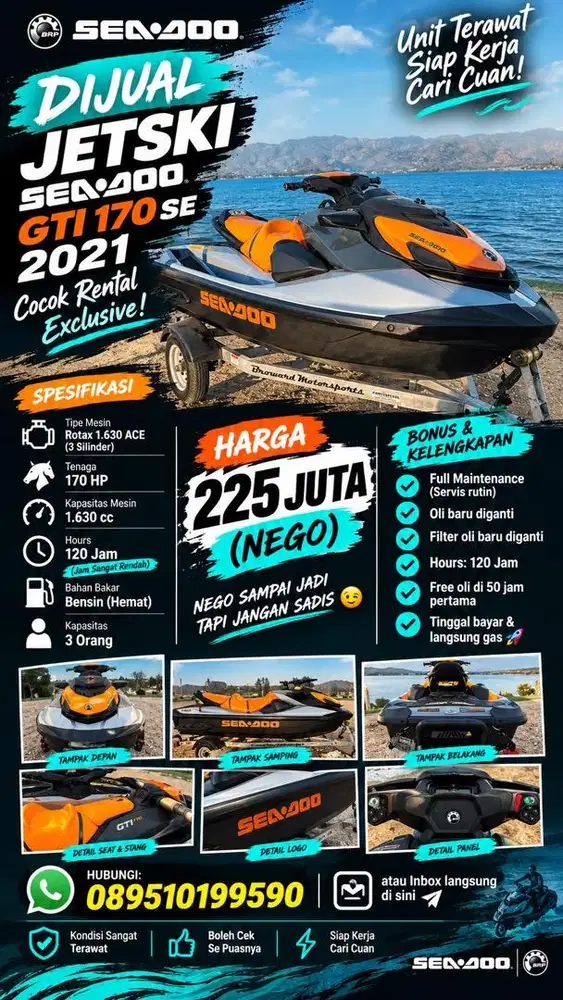 Jetski Seadoo GTI 170 SE 2021 (special)jam rendah 120