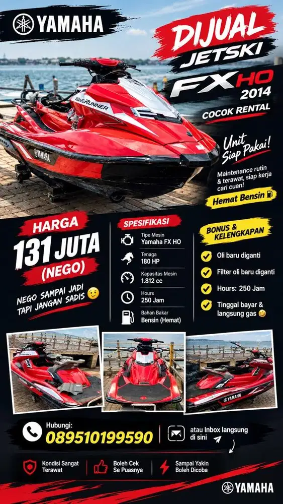 Jual jetski YAMAHA FX CRUISER Ho (rental)