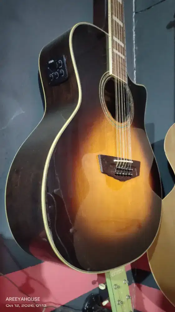 Gitar Akustik Elektrik Original 12 Strings Vintage Sunburst