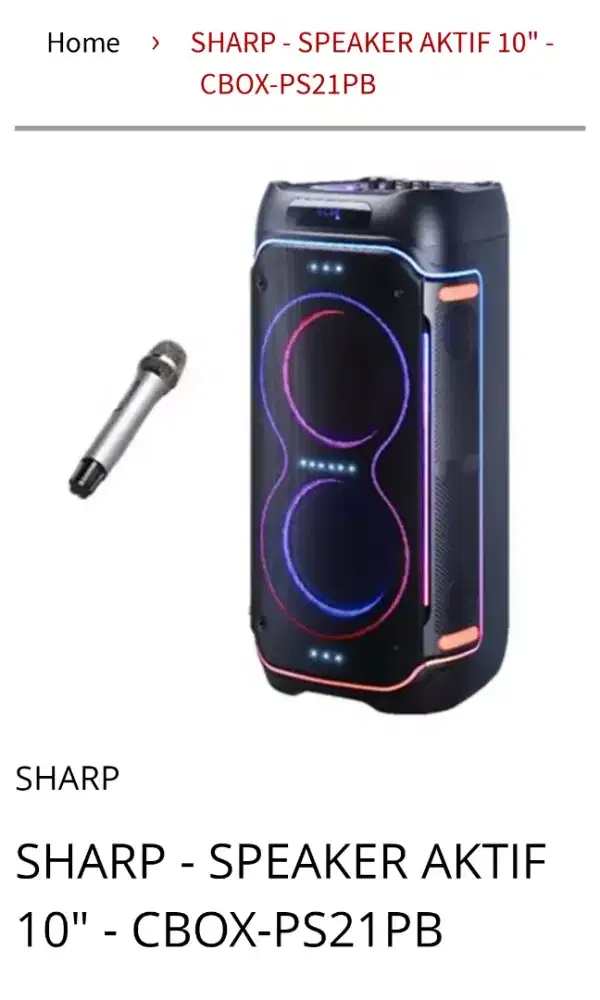 Speaker aktif bluetooth Mic merk SHARP japan