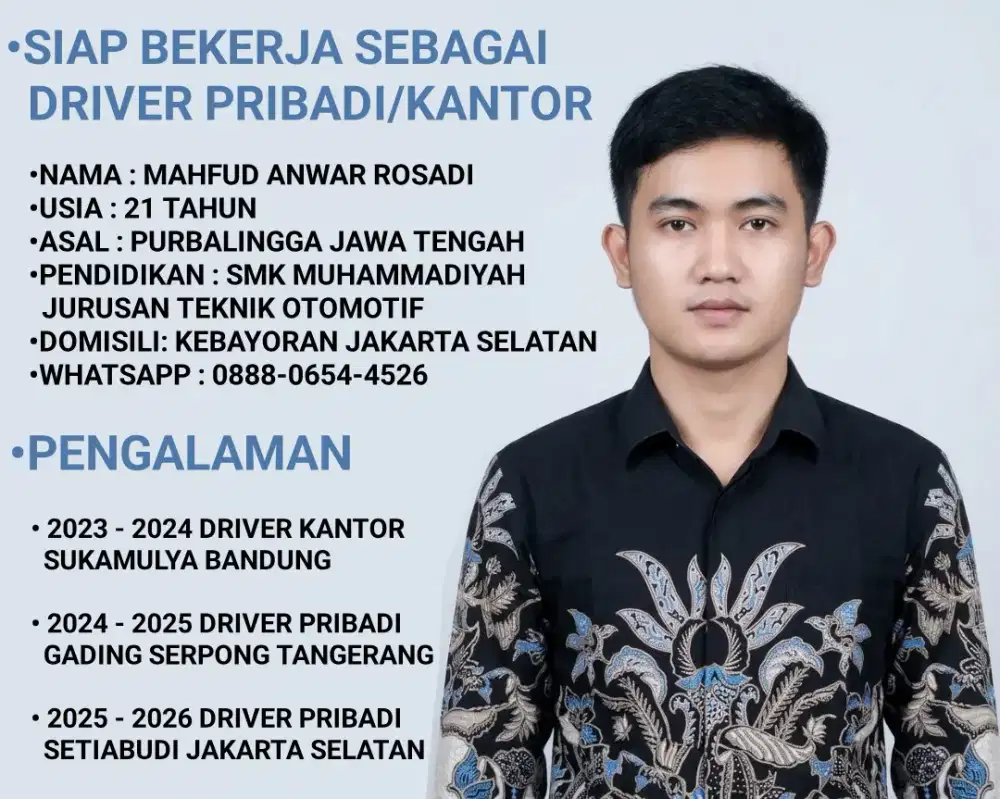 MENCARI PEKERJAAN SEBAGAI DRIVER