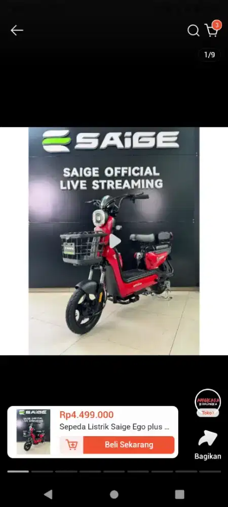 Jual sepeda listrik Saige