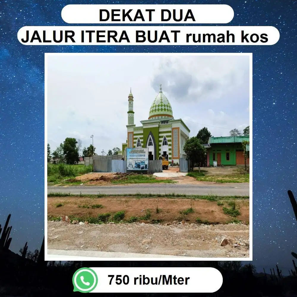 TANAH PREMIUM 100 mtr dari jalur dua korpri itera