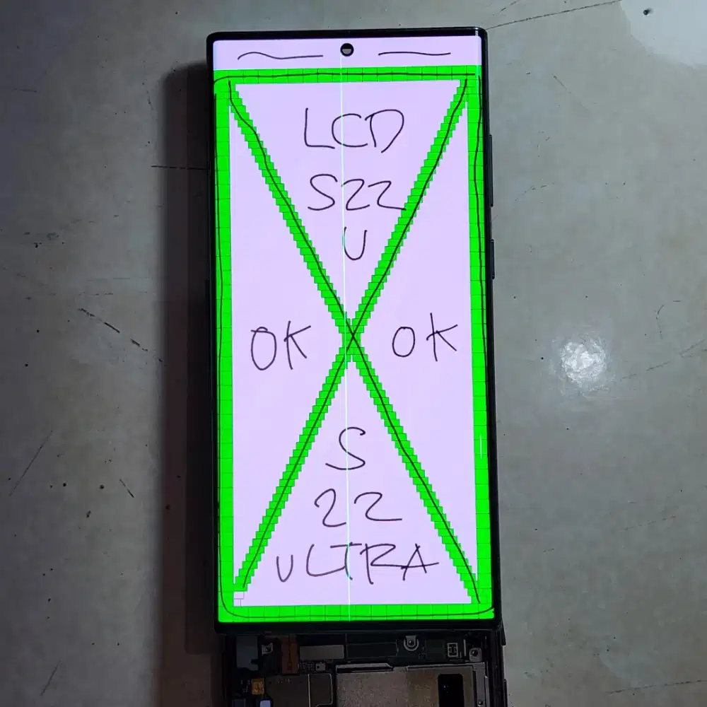 LCD SAMSUNG GALAXY S22 ULTRA ORIGINAL FULLSET FRAME WARNA HIJAU