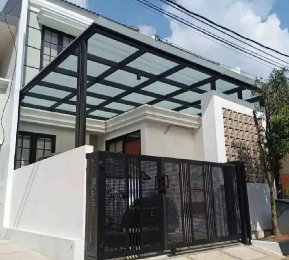 Kanopi atap kaca modern