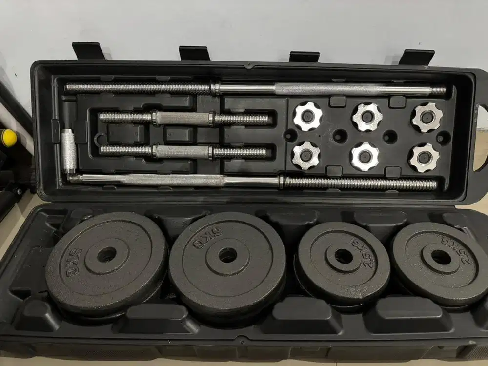 Dumbel 50Kg Full Set Lengkap Bahan Metal