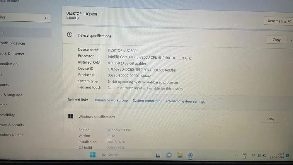 Di jual laptop asus K401U