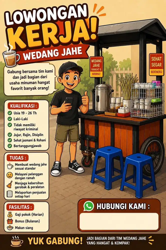 Lowongan Berjualan Wedang jahe Kaki Lima
