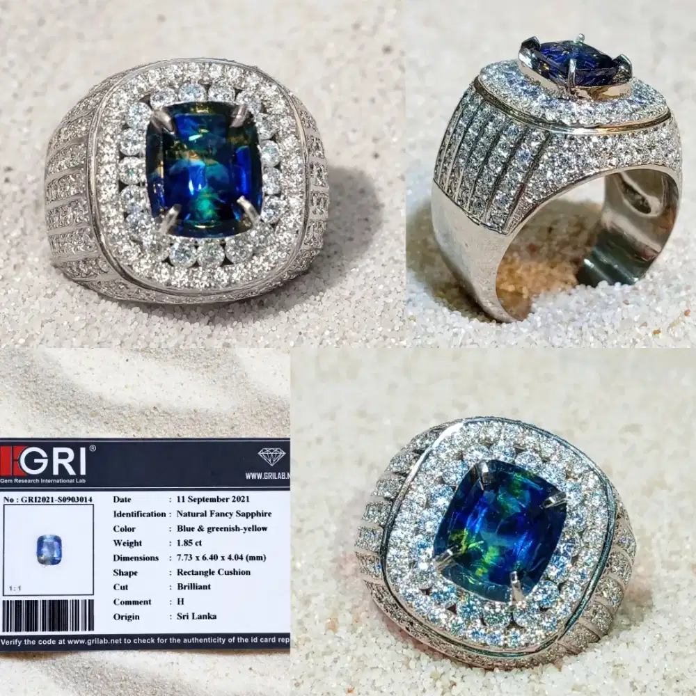 Fancy Sapphire Sri Lanka 1.85 ct memo GRI