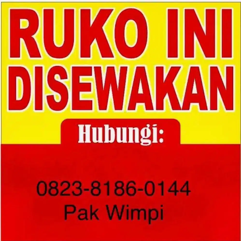Di sewakan 1 buah Ruko baru