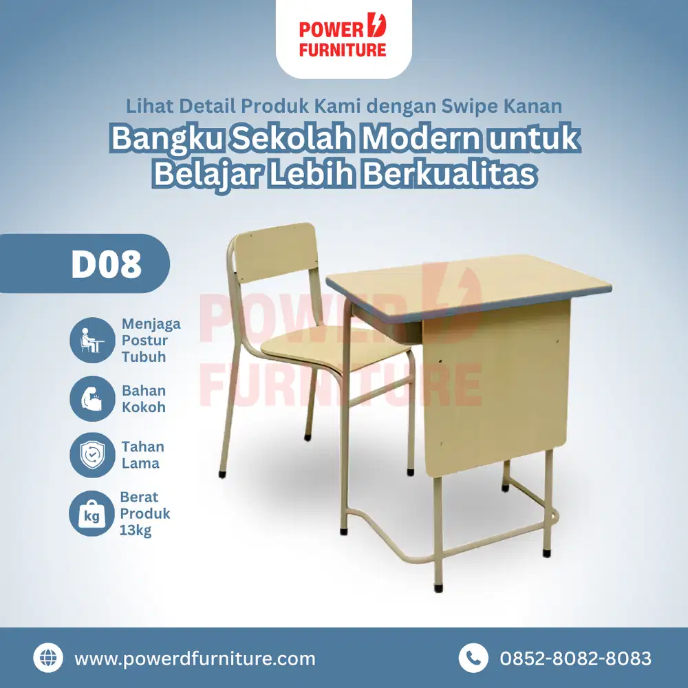 Meja Kursi Sekolah D08 - Meja Siswa | Meja Kelas | Meja Sekolah