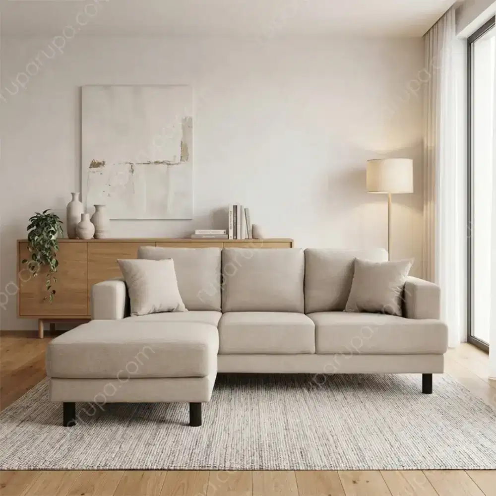 Neo Glivel Sofa 3 Seater Krem Beige.