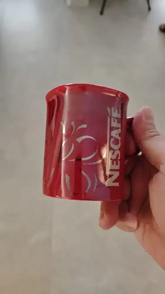 ORIGINAL NESCAFE Mug Gelas Cangkir Merah Kupu Butterfly Import 250ml