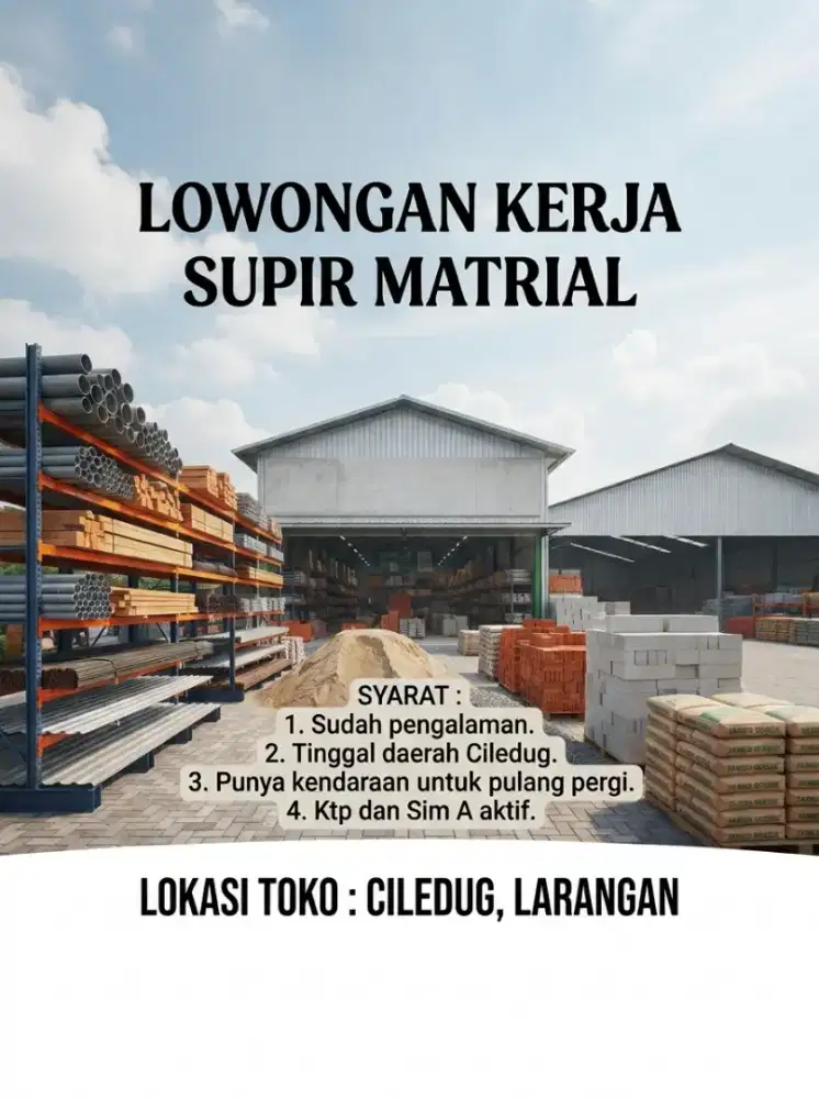 Supir / kuli bongkar muat toko bangunan