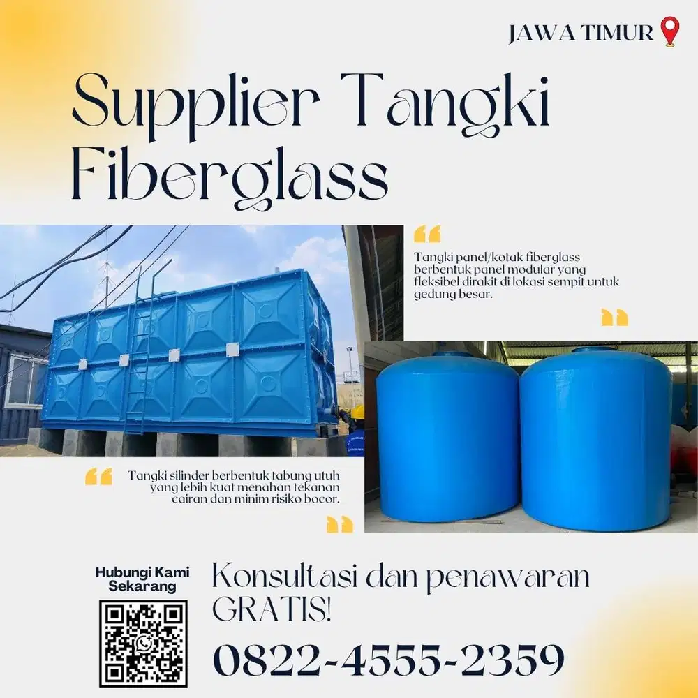 Tangki Fiberglass FRP-Panel Tank, Roof Tank & Ground Tank Kota Batu