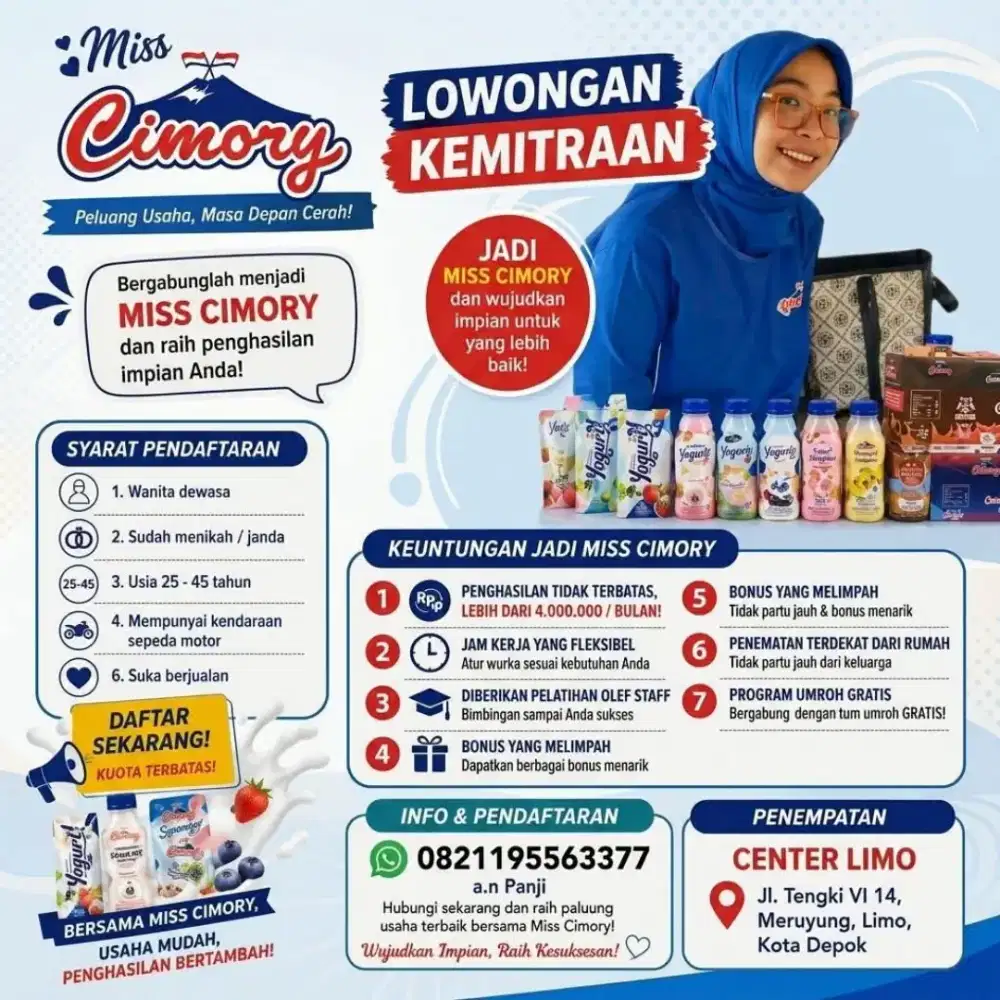 Lowongan Kemitraan Miss Cimory Limo