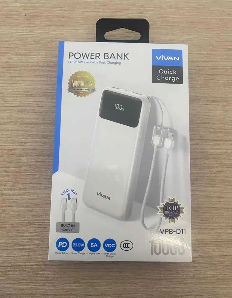 powerbank vivan d11 10.00mAh white