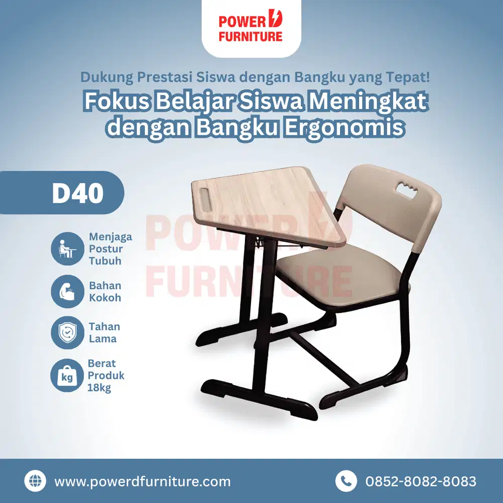 Meja Kursi Sekolah Set Segi Meeting D40 - Bangku Meja Sekolah