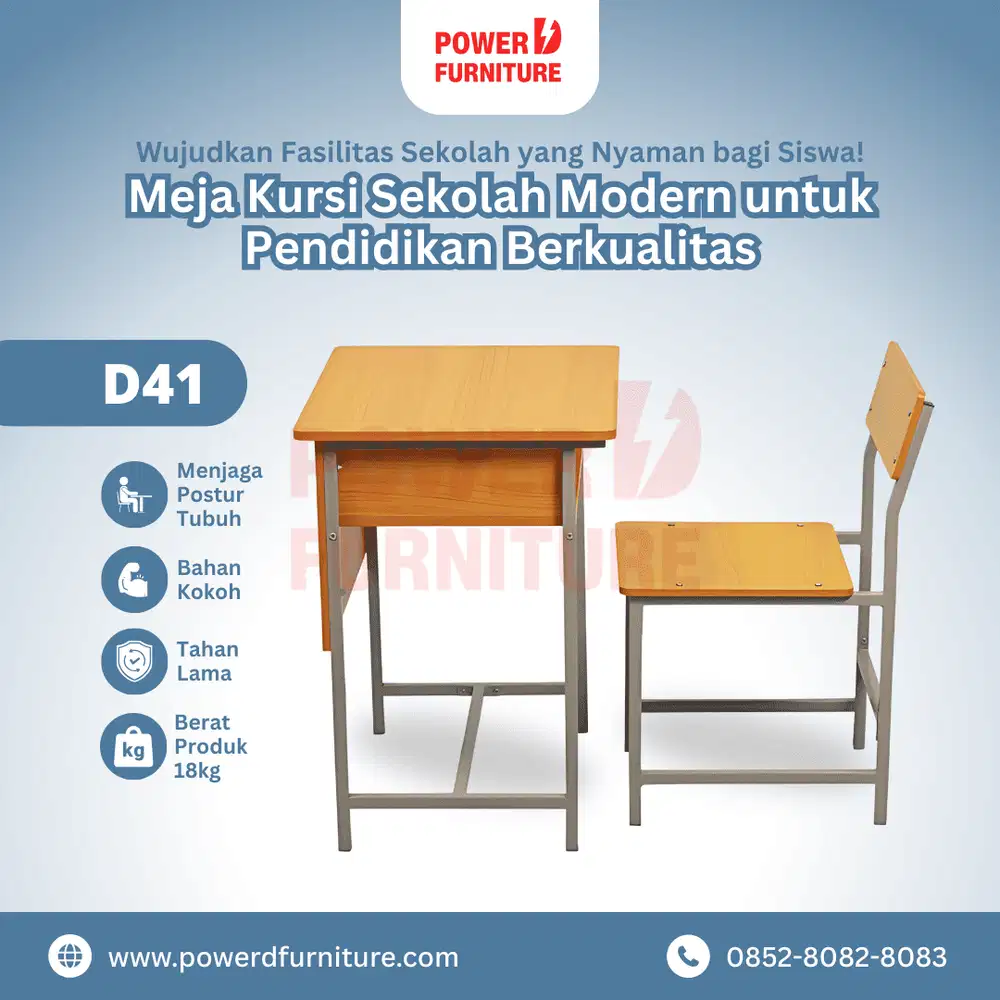 Meja Kursi Sekolah Modern D41 - Bangku Meja Sekolah | Meja Kursi Besi