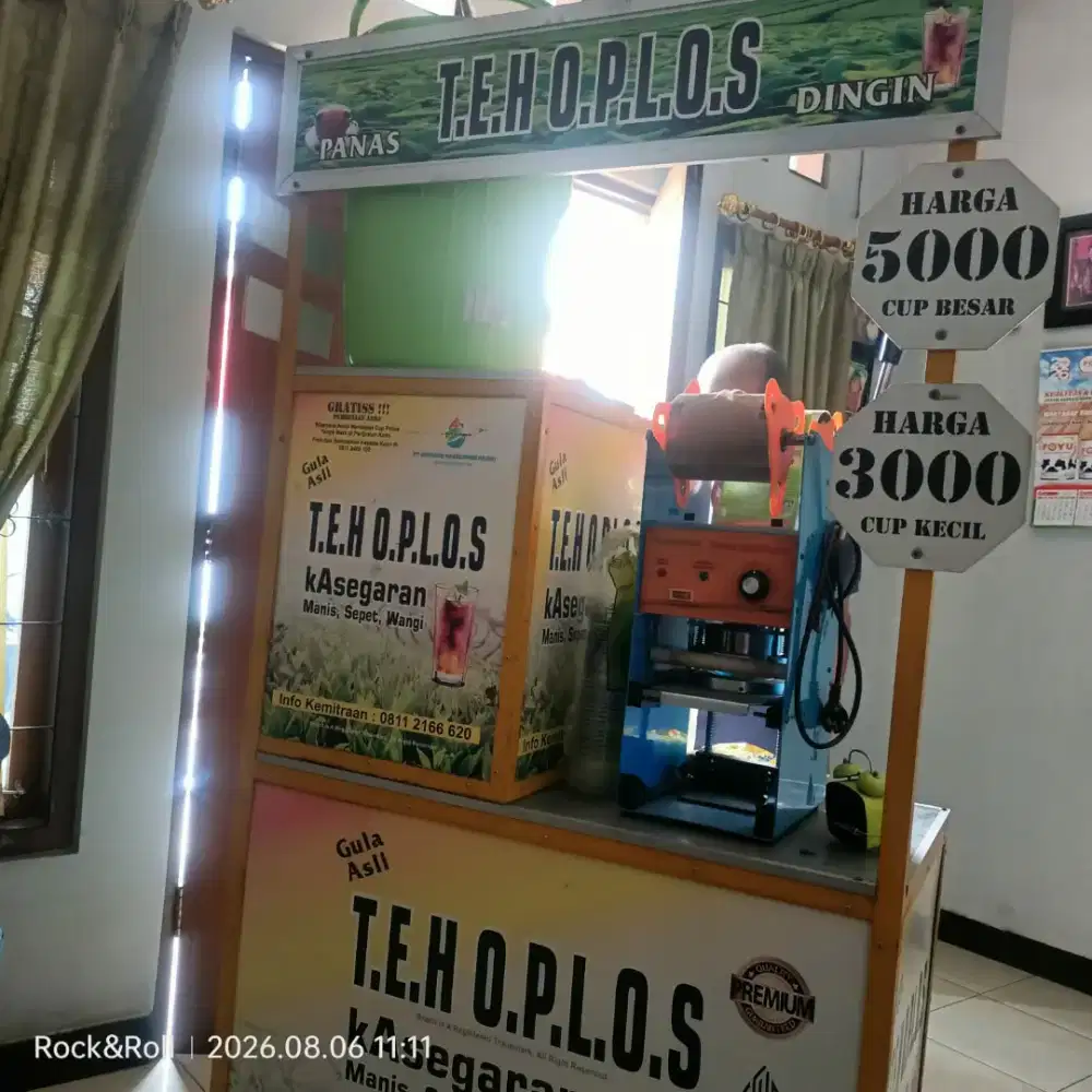Grobak es teh mulus lengkap siap jualan