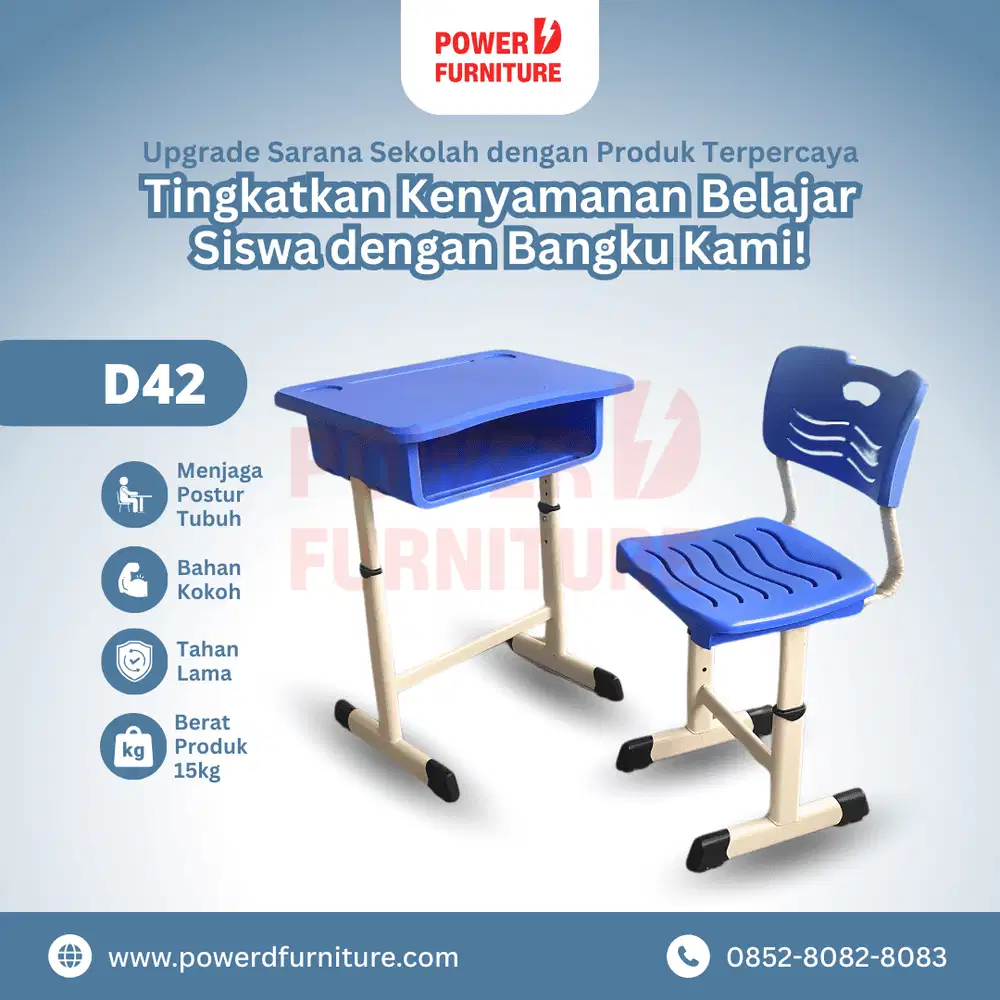 Meja Kursi Sekolah D42 - Set Meja Kursi Sekolah | Meja Belajar Modern