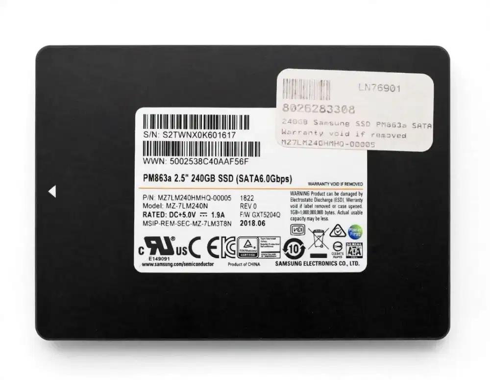 SSD Server Samsung PM863a 240GB - Borongan 21pcs