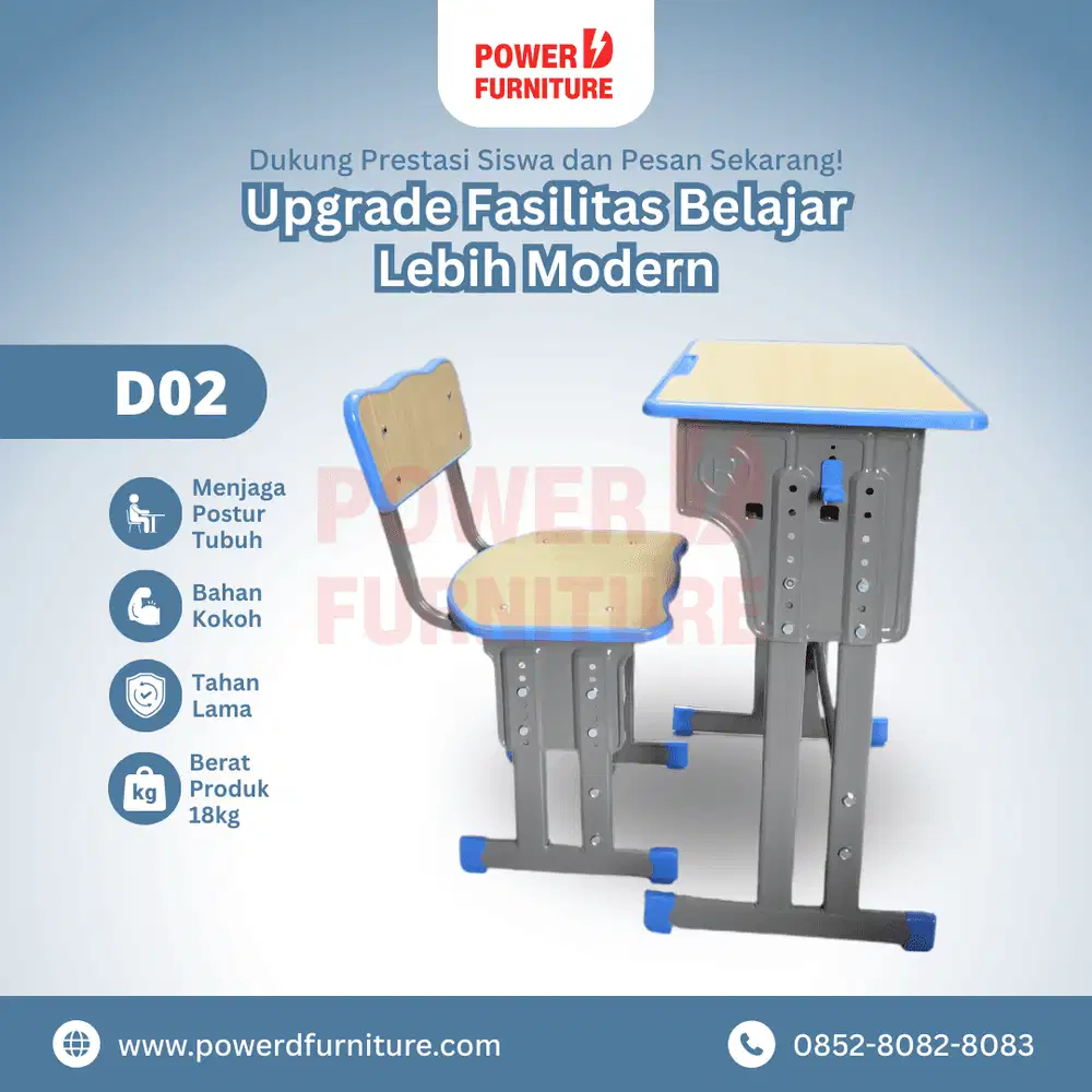 Meja Sekolah Set Tipe D02 - Meja Kursi Sekolah | Meja Sekolah SD