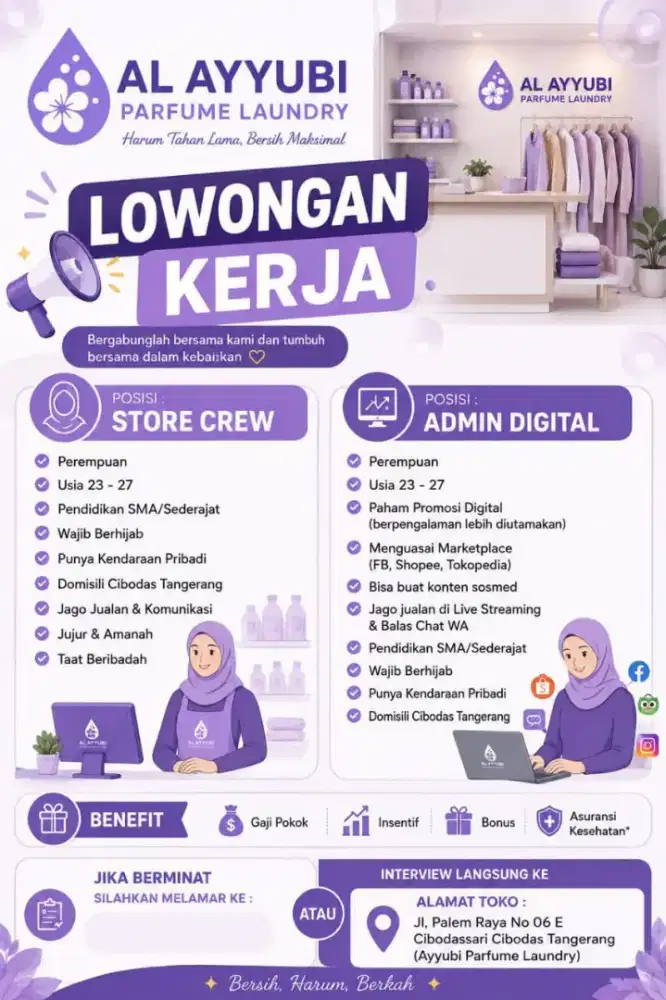 Di butuhkan Cepat Loker Toko Parfume Laundry