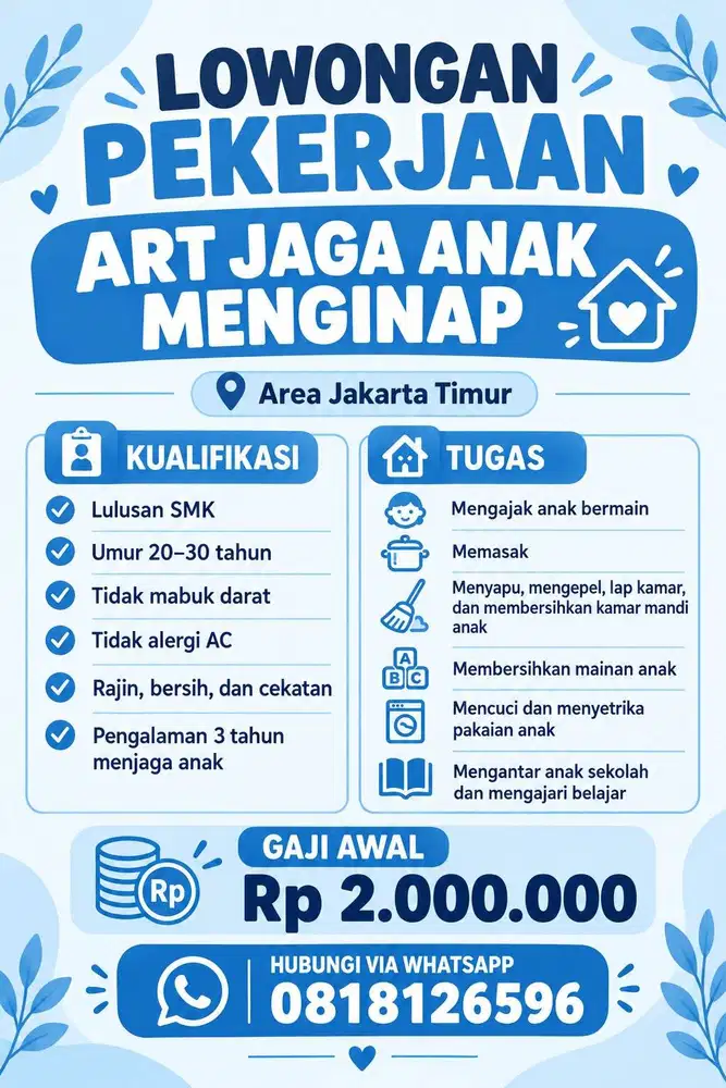 ART Jaga Anak Menginap