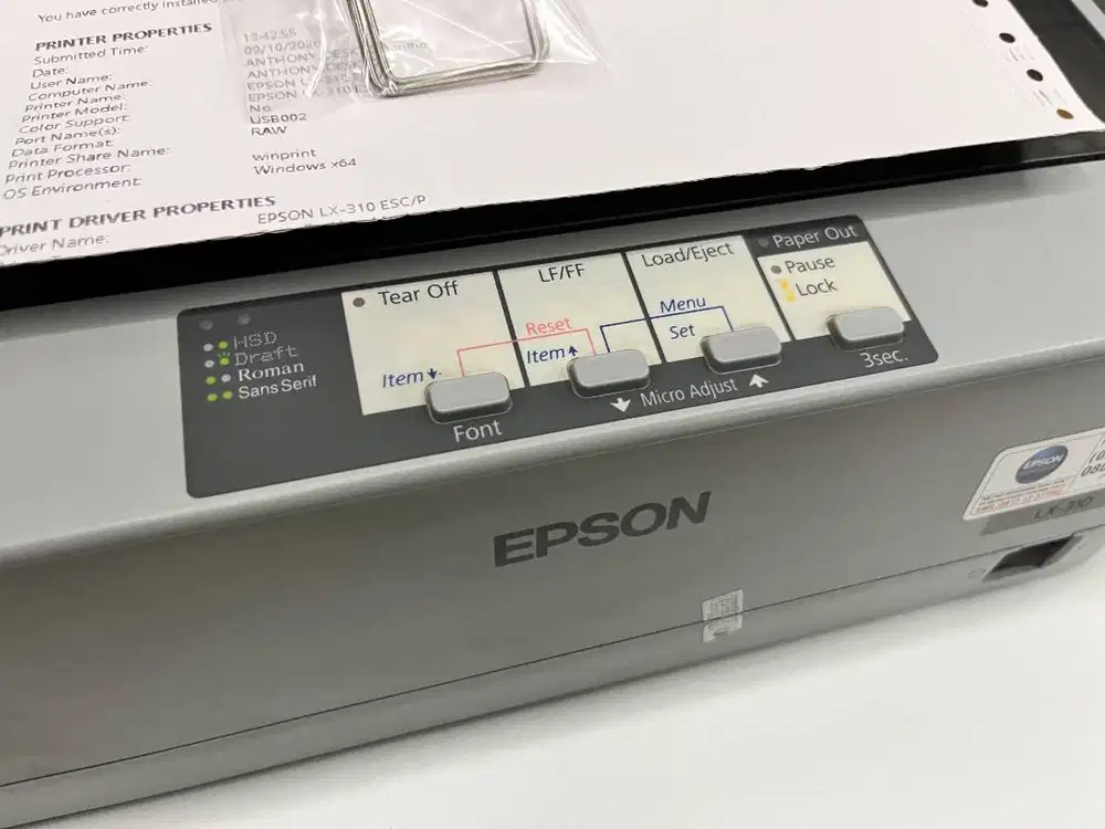 PRINTER EPSON LX-310 Dot Matrix – Bekas Mulus, Normal, Belum Pernah Se