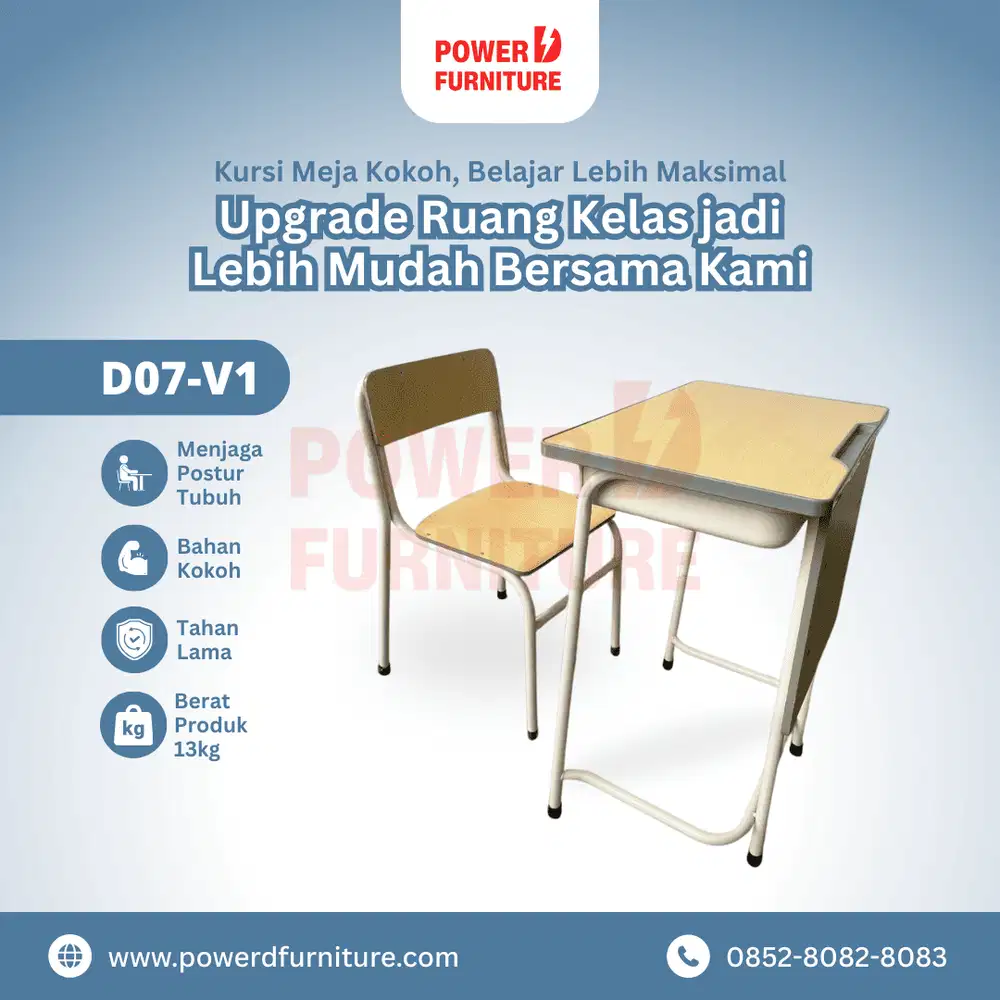 Kursi Sekolah D07 - Meja Kursi Sekolah Set | Bangku Sekolah
