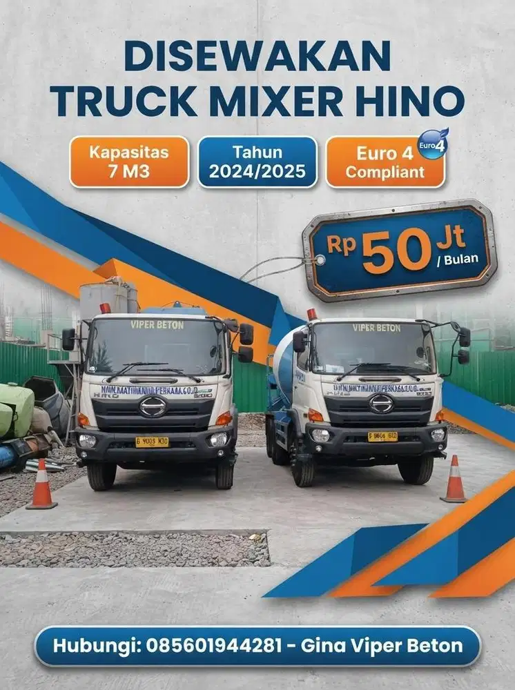 Di Sewakan Truck Mixer Hino