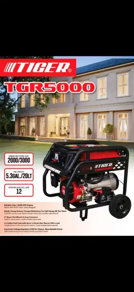 Genset tipe 5000 keluar 3000watt